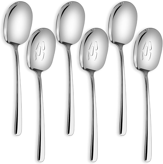 SOLEADER Extra Large Serving Spoons for Buffet, 12 Inch Stainless Steel Serving Spoons, Big Spoons