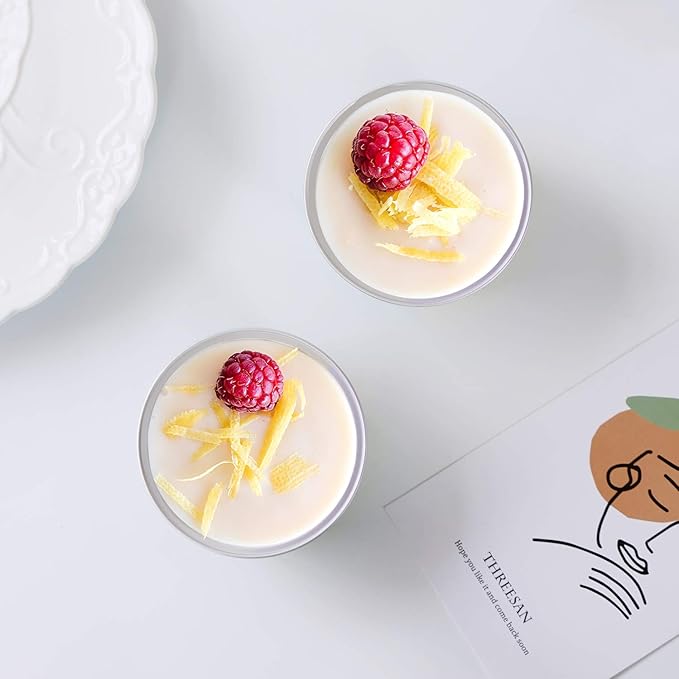 EUSOAR Dessert Cups With Lids, 5 OZ 100pcs Baking Cups with Lids,125ml Snacks Desserts Flan