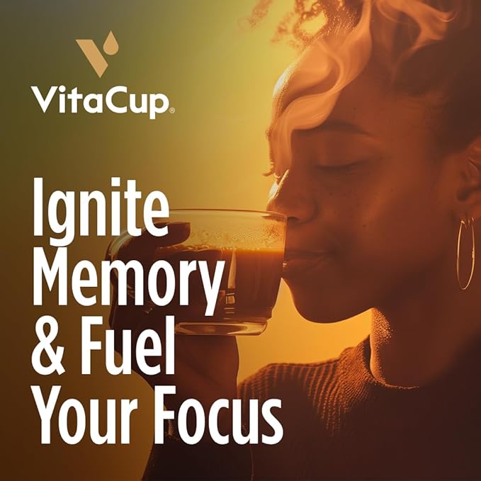 VitaCup Lightning Coffee Pods, for Memory & Focus w/ 2X Caffeine, Green Coffee Bean, B Vitamins