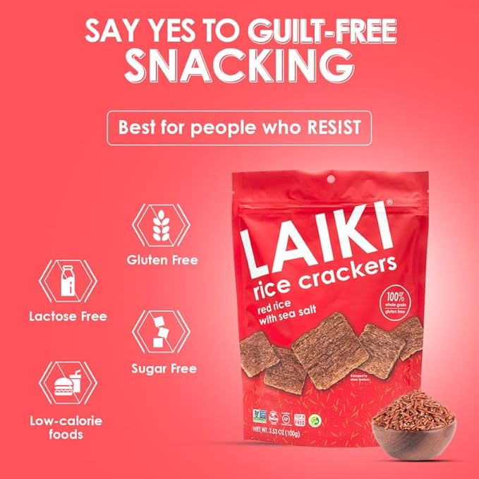 Rice Crackers - Gluten Free Snacks - Deliciously Light and Airy Crunch - Allergen-Friendly, Vegan