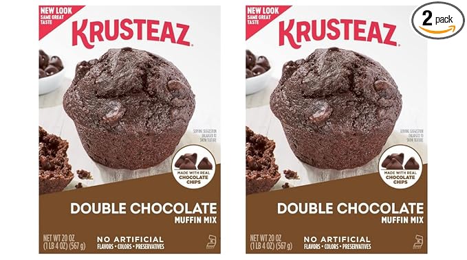 Krusteaz Muffin Mix, Double Chocolate Muffin Mix, Made with Real Chocolate Chips & No Artificial