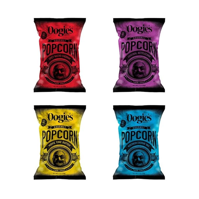 Oogie's Gourmet Popcorn| 16 Pack | Variety Flavor Pack | Gluten Free Popcorn Snacks | 1oz