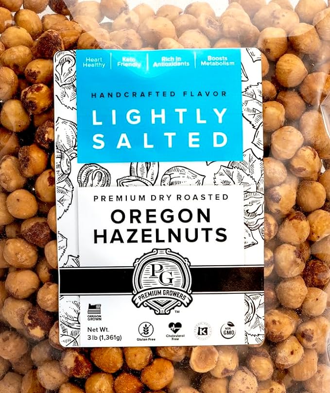 Oregon Farm To Table - Hazelnuts from Premium Growers - Dry Roasted - Lightly Salted ??Kosher