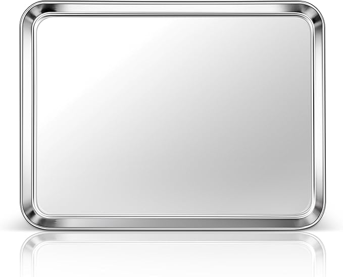Homikit 1 Pack Baking Sheet Pan, 16” x 12” Stainless Steel Cookie Pan Tray Set for Oven, Metal