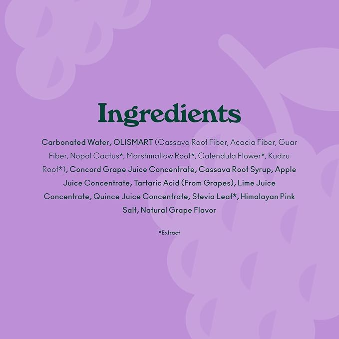 OLIPOP Prebiotic Soda Pop, Classic Grape, Pantry Pack Packed with Prebiotics, Fiber, and