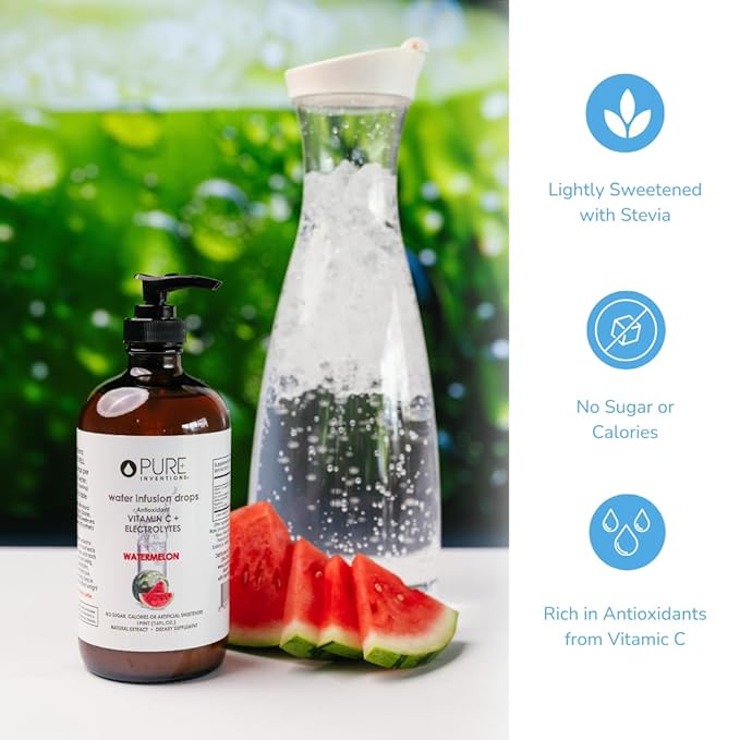 Pure Inventions - Watermelon Water Infusion Drops - Antioxidants, Vitamin C & Electrolytes - Health