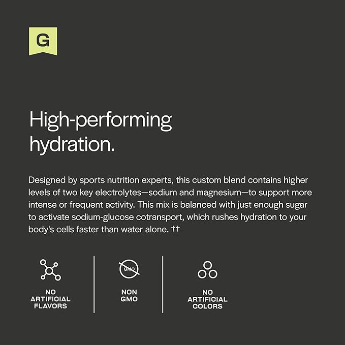 Gainful Hydration Powder Packets, Caffeine Free with Key Electrolytes Magnesium and Sodium, Energy