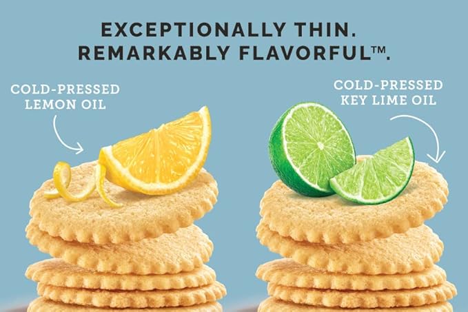 Dewey's Bakery Meyer Lemon & Key Lime Moravian Style Thin Cookies Variety Pack, Bakery Fresh with