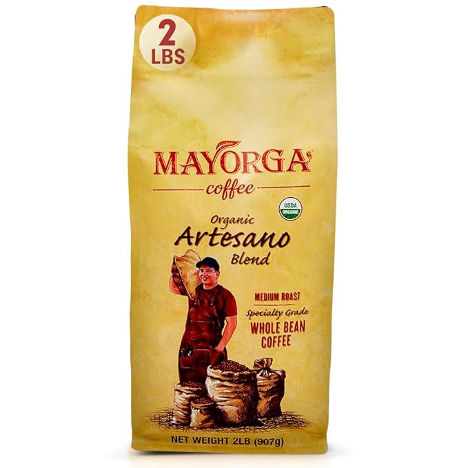 Mayorga Organic Coffee 2lb Artesano Blend - Medium Roast Whole Bean Coffee Speciality Grade, 100%