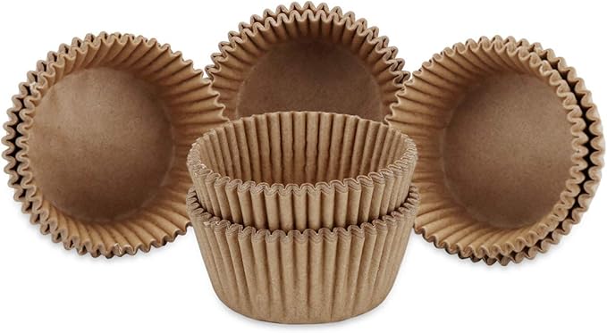 Gifbera Natural Mini Cupcake Liners Odorless Greaseproof Paper Muffin Baking Cups 300-Count