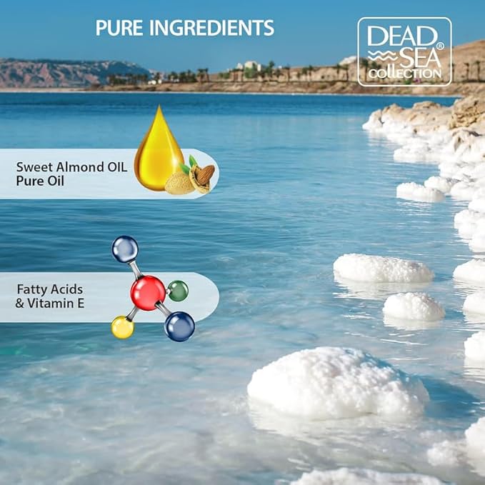 Dead Sea Collection Body Oil with Almond & Vanilla-Dry Skin Moisturizer and Hydrating Massage