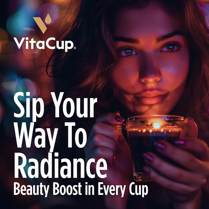 VitaCup Beauty Collagen Coffee Pods for Hair, Skin & Nails, with Biotin & Folate, Medium Dark