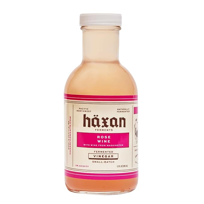 Haxan Ferments Ros챕 Wine Vinegar - 5% Acidity, Unpasteurized & Traditionally Fermented | Made from
