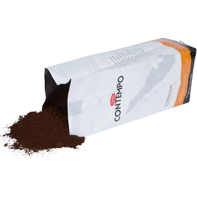 CAFFÉ CONTEMPO Ground Espresso, Pacifica Blend, 1 LB Fine Grind, Dark Roast, Freshly Roasted, Great