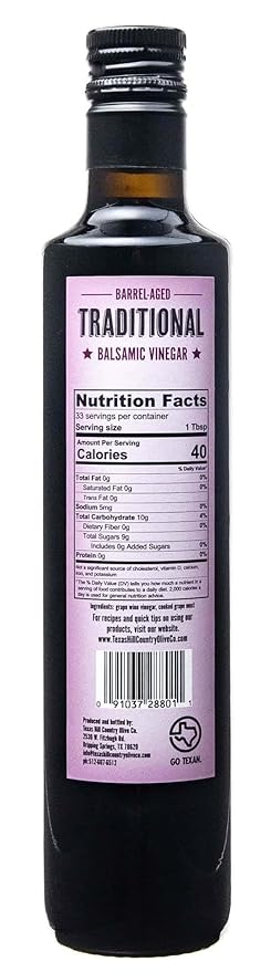 Traditional Balsamic Vinegar - Gourmet Barrel Aged Balsamic Vinegar - Great for Dressing Dipping