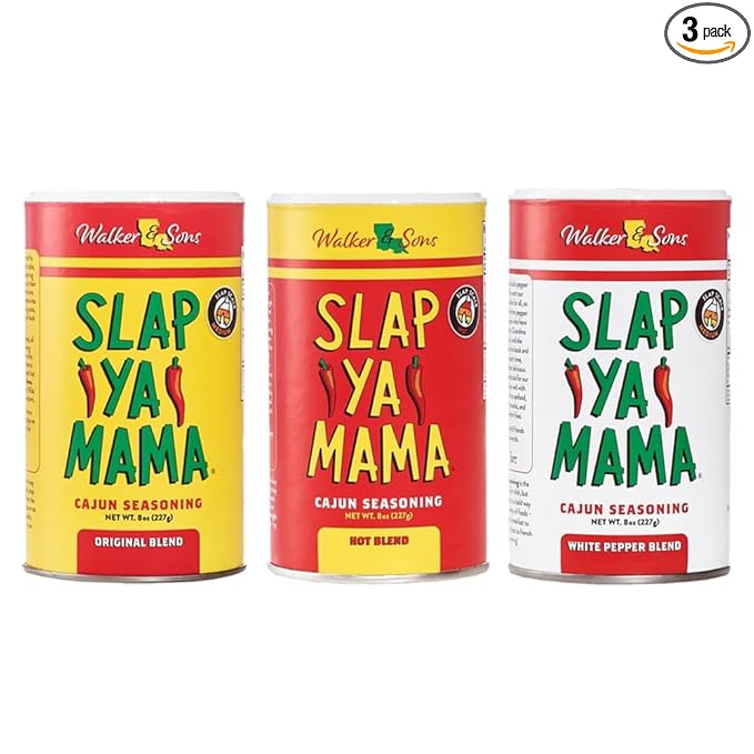 Slap Ya Mama Cajun Seasoning Variety Pack - 8 oz Cans, Original, Hot & White Pepper Blends, All