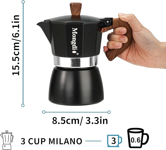 Mongdio Stovetop Espresso Maker Moka Pot, Cuban Coffee Maker Stove top coffee maker Moka Italian
