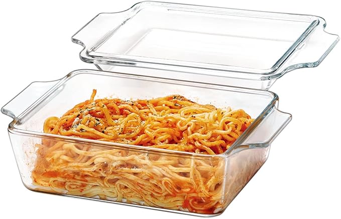 Glass Casserole Dish With Lid, Mini-1 QT (5.7in x 7in) Glass Baking Dishes for Oven, Single Serving