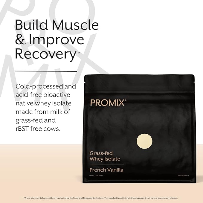ProMix Nutrition Whey Protein Isolate Powder, Vanilla - Grass-Fed - 짯Post Workout Fitness &