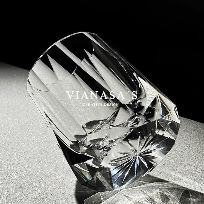 suigetsu Hand Cut Crystal Whisky Glass 320ml Edo style Whiskey Glasses -Cocktail-Vodka-Beer