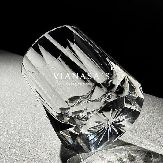 suigetsu Hand Cut Crystal Whisky Glass 320ml Edo style Whiskey Glasses -Cocktail-Vodka-Beer