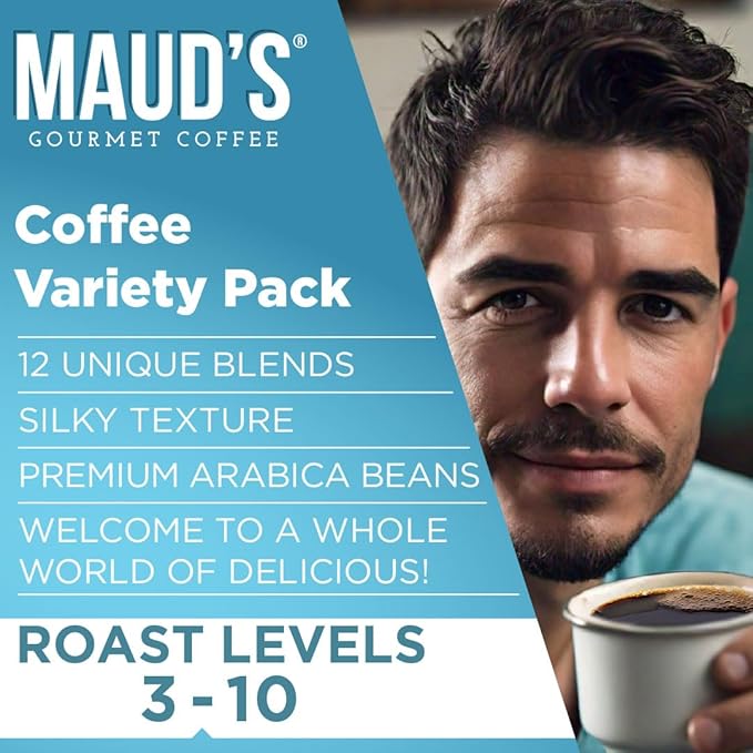 Maud's Family Pack Coffee Pods Variety Pack, 136 ct, 12 Assorted Flavors, Medium Roast Recyclable