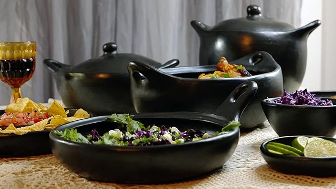 Authentic Chamba Casserole - Elegant Handmade Black Clay Cooking Pot with Cover - Perfect for