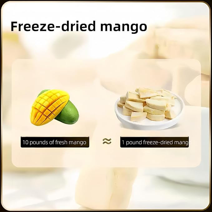 Freeze Dried Mango Chunks, Dried Mango, crispy fruit mango，mango dried fruit，Unsweetened, Crispy