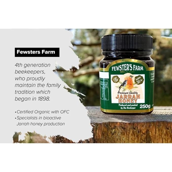 Jarrah Honey TA 30+ - 250 g / 8.8 oz Jarrah Honey is nectar gathered by bees from the flowers of