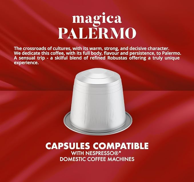 Caffe Borbone Aluminum Coffee Pods Compatible with Nespresso Original Machines, Magica Palermo