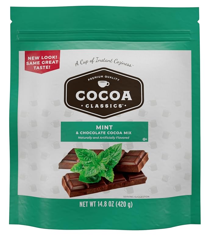 Cocoa Classics Mint Cocoa Mix, Hot Chocolate, Made with Nonfat Milk, Just Add Hot Water, Make Hot