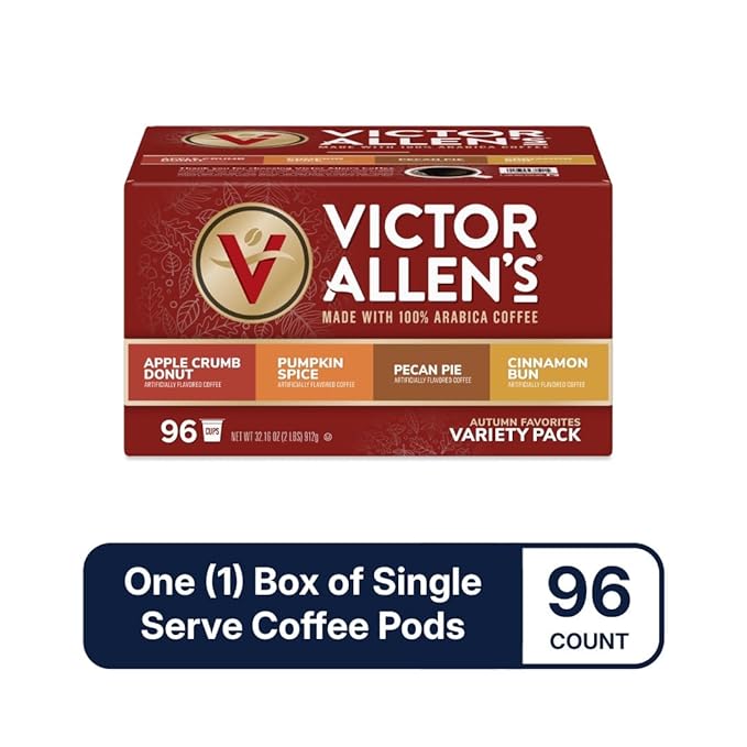 Victor Allen's Coffee Autumn Favorites Coffee Variety Pack SSC (Apple Crumb Donut, Pumpkin Spice