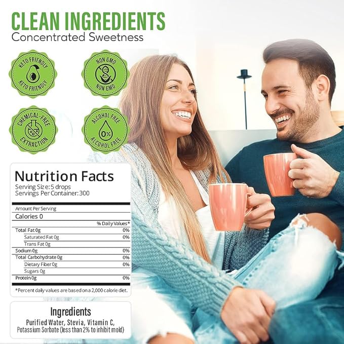 Stevia Select Liquid Stevia Drops - Zero Calorie Sweetener - All Natural Stevia Extract Sweetener