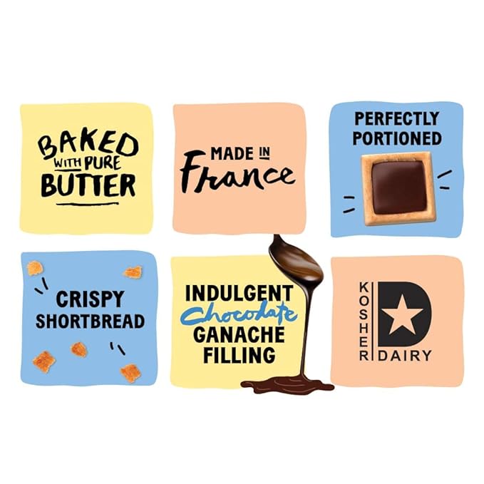 Michel et Augustin Cookies, Individually Wrapped Snacks, 3 Pack, Gourmet Milk Chocolate & Hazelnut