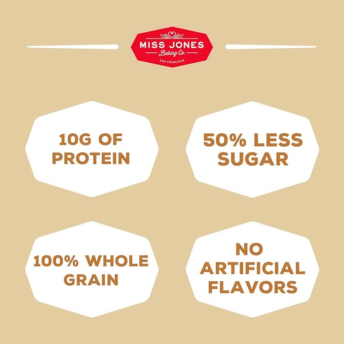 Miss Jones Baking Banana Bread & Muffin Mix - Whole Grains, 50% Lower Sugar, Real Banana, Vegan