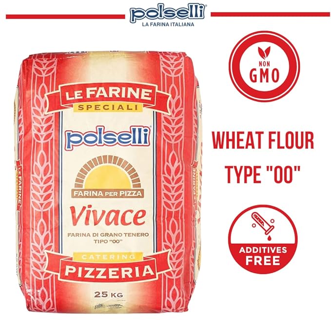 Polselli, Vivace, Tipo 00 double Zero Flour, for Pizza, Bread, Pastas, and more, All Natural