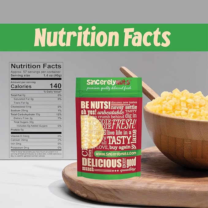 Sincerely Nuts Diced Pineapple (5 LB)-The Perfect Healthy Snack - Vegan, Gluten-Free and Kosher