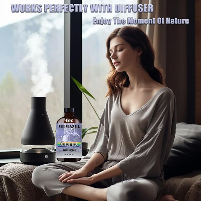 Cologne Fragrance Oil, Cologne Oil 4 Fl Oz 120ML for Diffuser Humidifier Yoga Cleaning DIY Candle