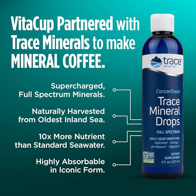 VitaCup Mineral Coffee Pods with Trace Minerals, Hydrate, Replenish & Restore, w/Sea Minerals