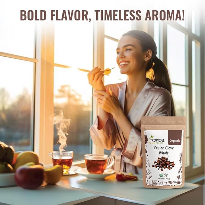 Tropical Goodness Pure Ceylon Clove Whole, Organic Whole Cloves, USDA & Kosher Certified, Premium