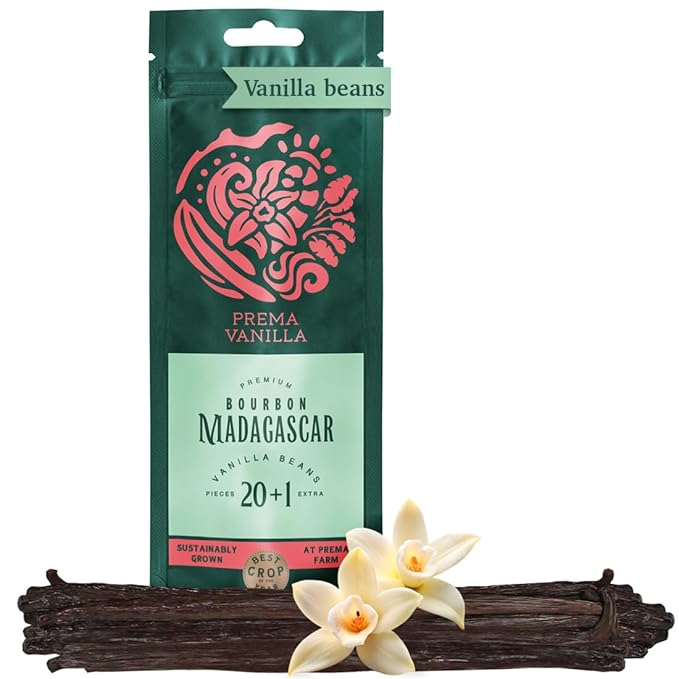 PREMA VANILLA Madagascar Vanilla Beans, Grade A Bourbon Pods For Making Vanilla Extract, Good For