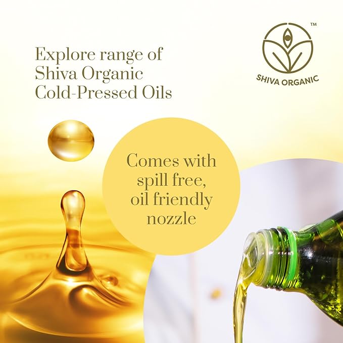Shiva Organic Extra Virgin Coconut Oil - 100% Natural, USDA Certified Organic - 1L (33.8 fl oz))