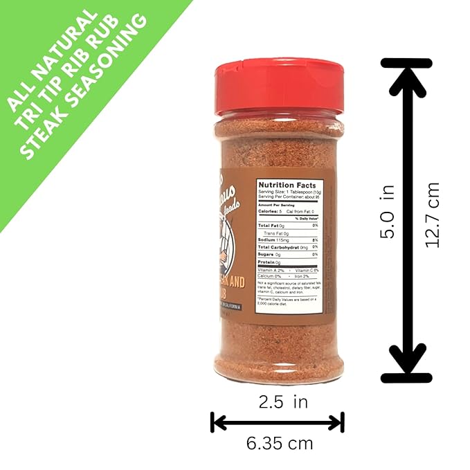 Jake's Righteous Rubs Tri Tip, Steak & Rib Rub Seasoning, 5 Oz, for Chicken, Ribs, Beef, Turkey