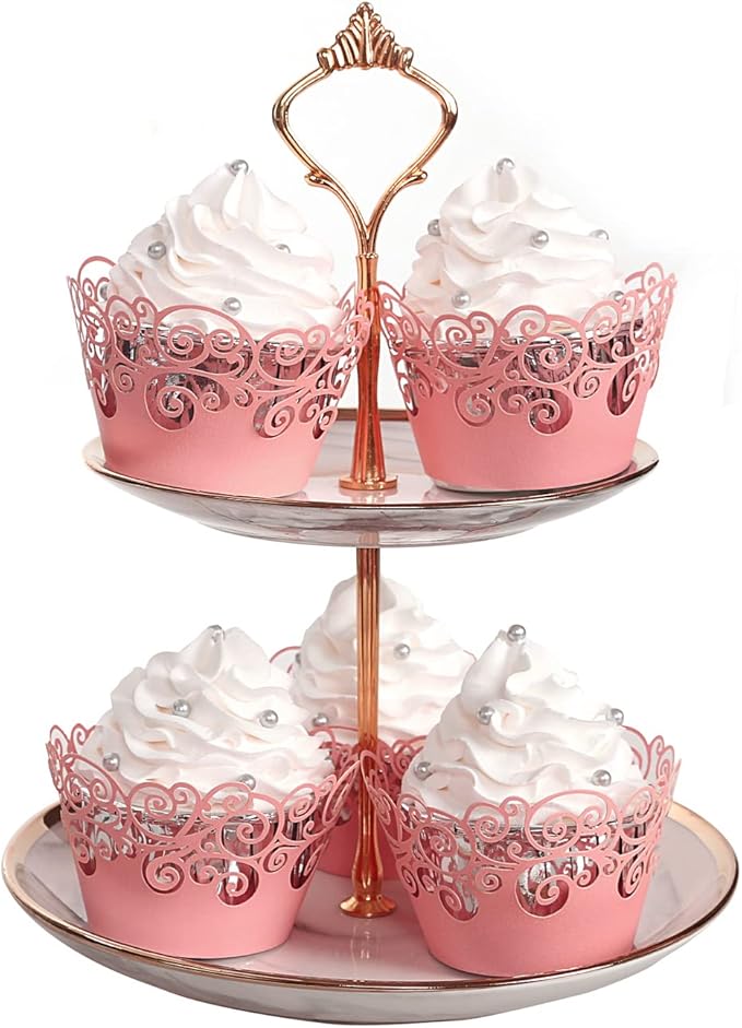 Cupcake Wrappers, KPOSIYA 100 Pack Cupcake Wraps Filigree Artistic Bake Cake Paper Cup Little Vine