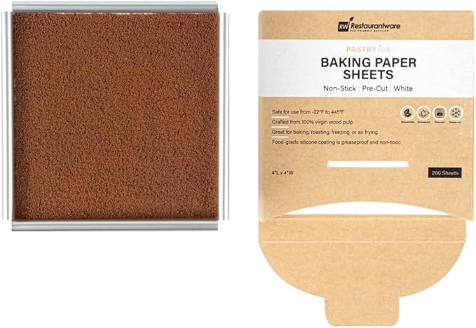 Restaurantware Pastry Tek 4 x 4 Inch Parchment Paper Sheets 1000 Greaseproof Baking Sheets For Oven - Pre-cut Double-Sided Silicone Coating White Paper Nonstick Baking Sheets Reusable