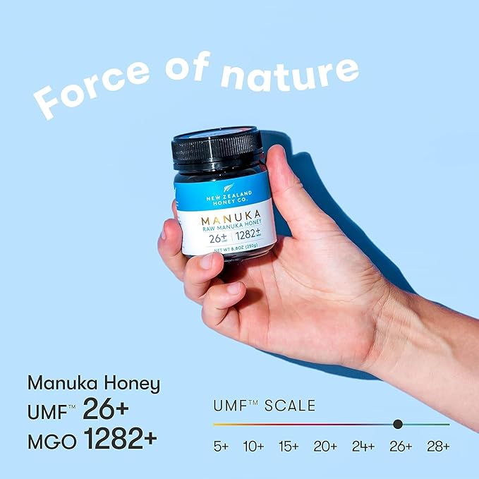 New Zealand Honey Co. Raw Manuka Honey UMF 26+ / MGO 1282+ | 8.8oz, Authentic UMF & MGO Certified