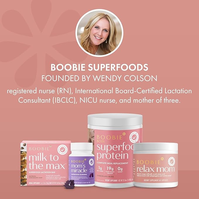 Boobie Bar Superfood Oatmeal Chocolate Chip Lactation Bar for Breastfeeding Moms to Increase Milk