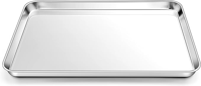 Homikit 1 Pack Baking Sheet, 18 x 13 Inches Stainless Steel Large Cookie Pan, Heavy Duty Metal Half