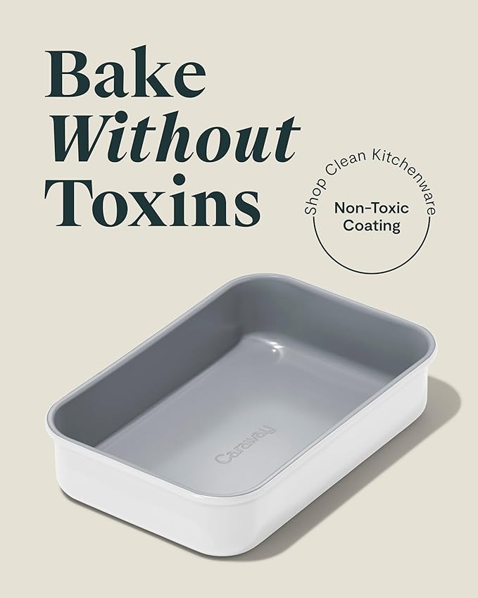 Caraway Nonstick 9” x 6.5” Small Rectangle Baking Pan Duo – Non-Toxic, PTFE & PFOA Free