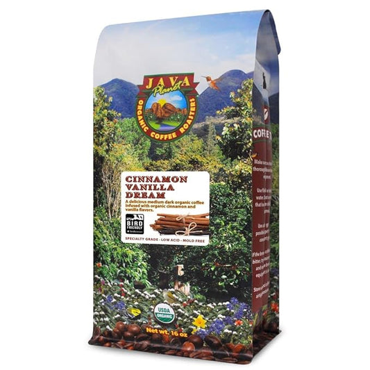 Low Acid Organic Coffee ??Whole Bean, Mold-Free & Stomach Friendly by Java Planet, Cinnamon and